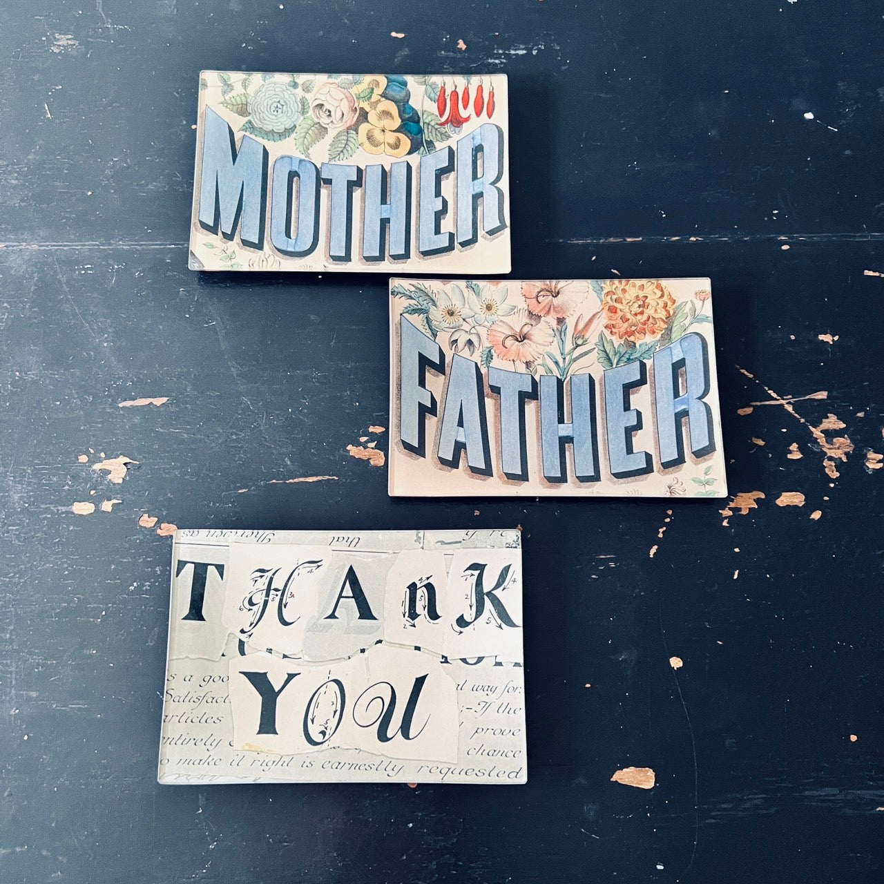 【JOHN DERIAN】デコパージュプレート Father