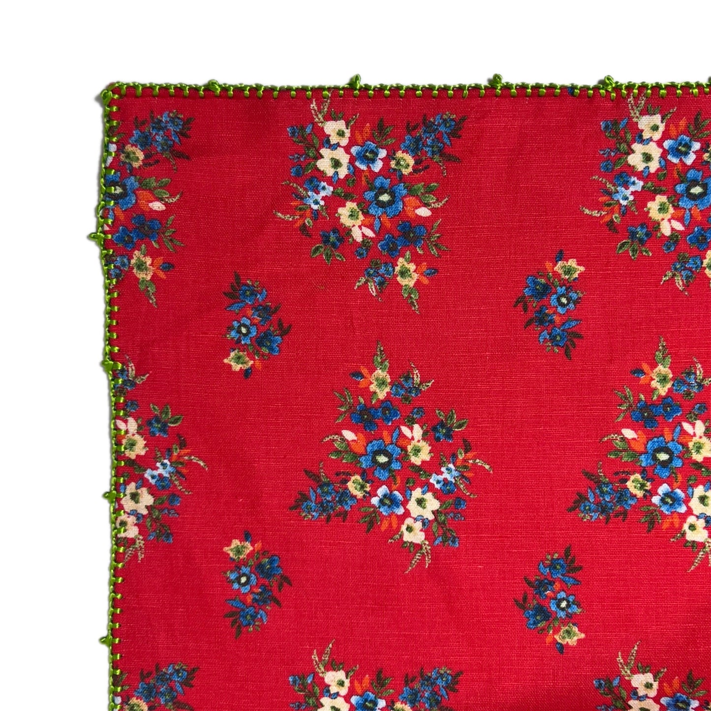 【Leo Atlante】刺繍パッチワーククロス レッド マルト・デムランセレクト