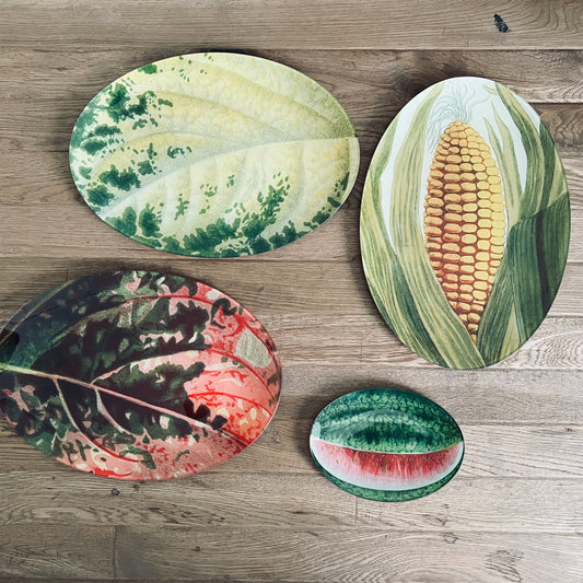 【JOHN DERIAN】デコパージュプレート Variegated Pink Coleus Leaf