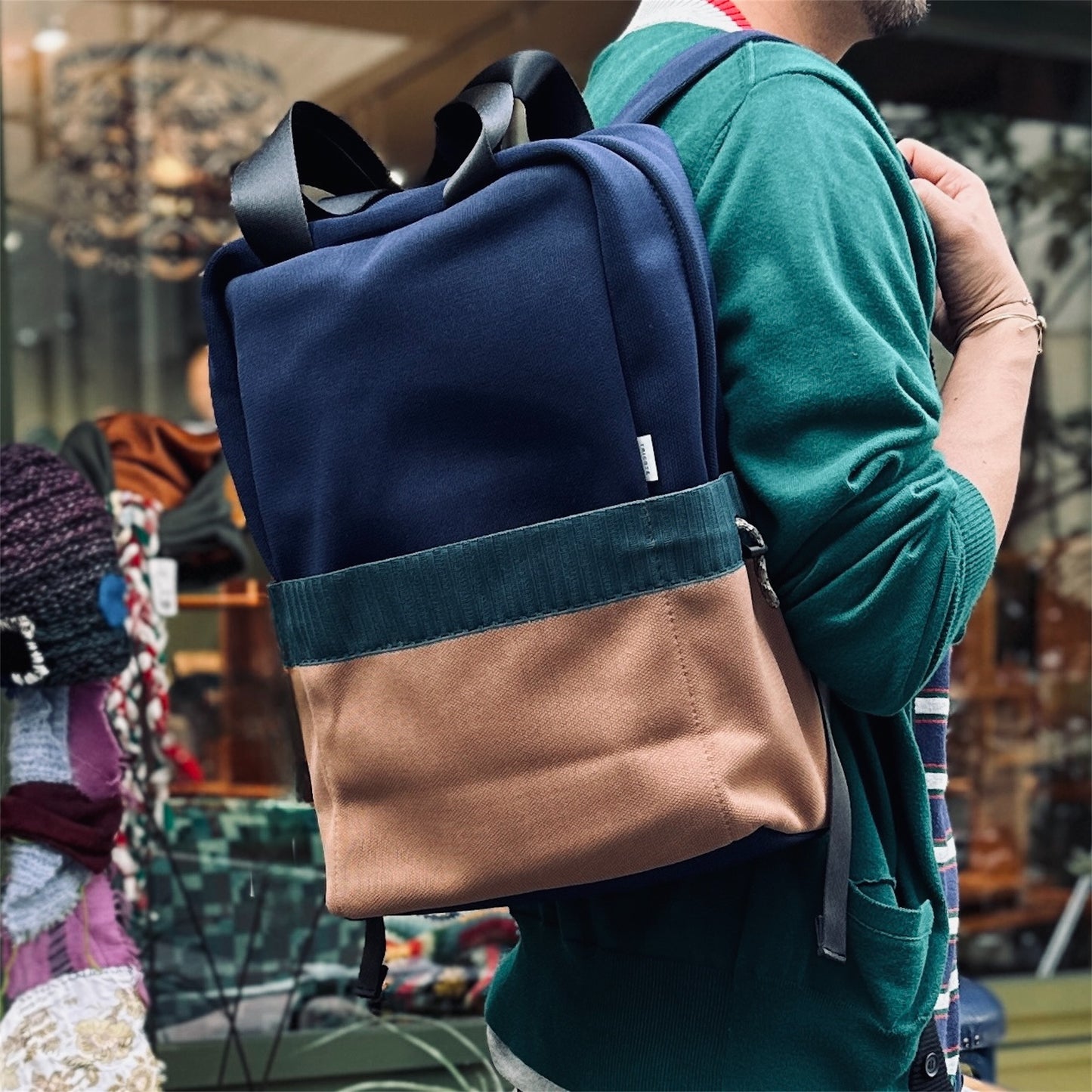 【Tricote】リブ2WAY リュックサック NAVY