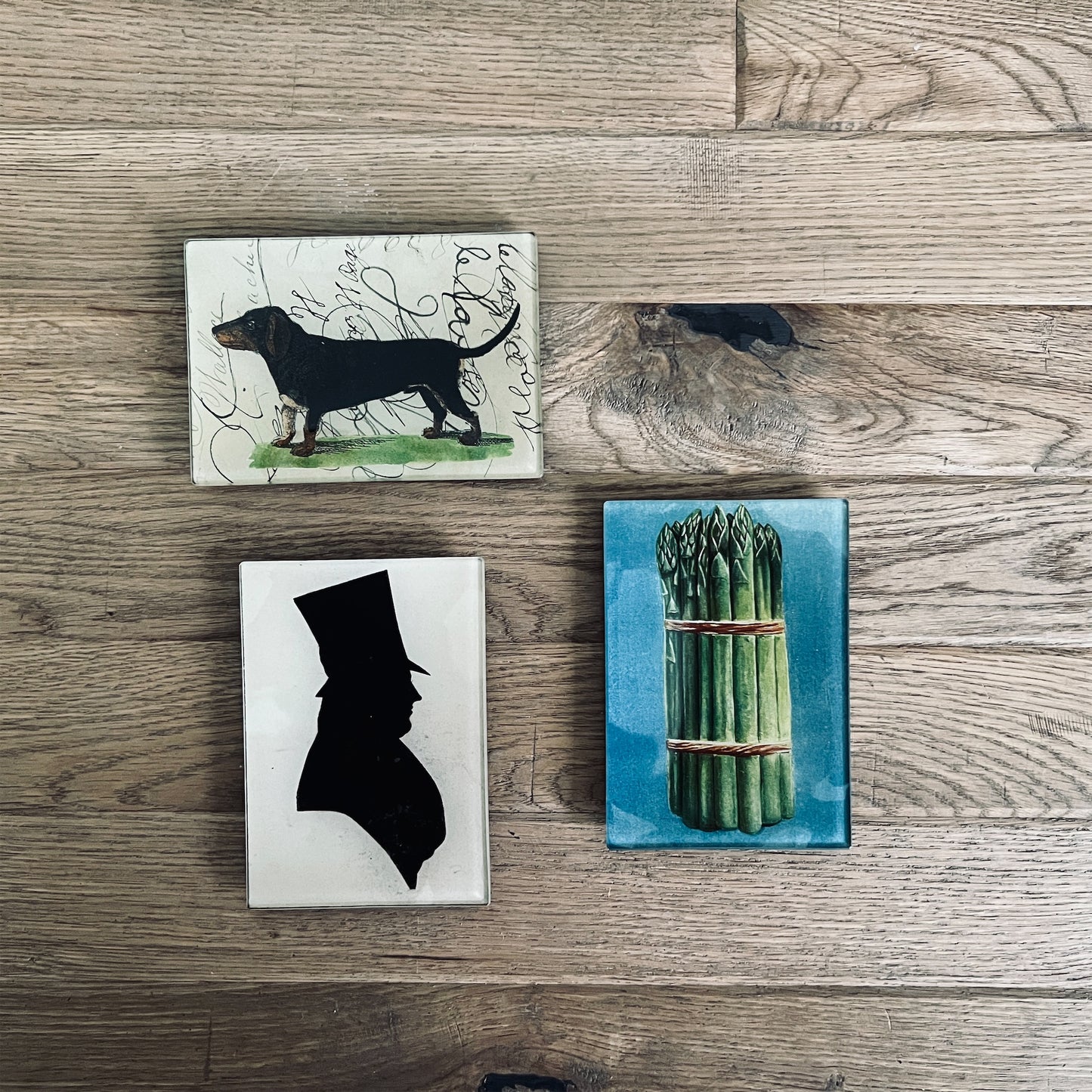 【JOHN DERIAN】デコパージュプレート Dachshund w/ Script