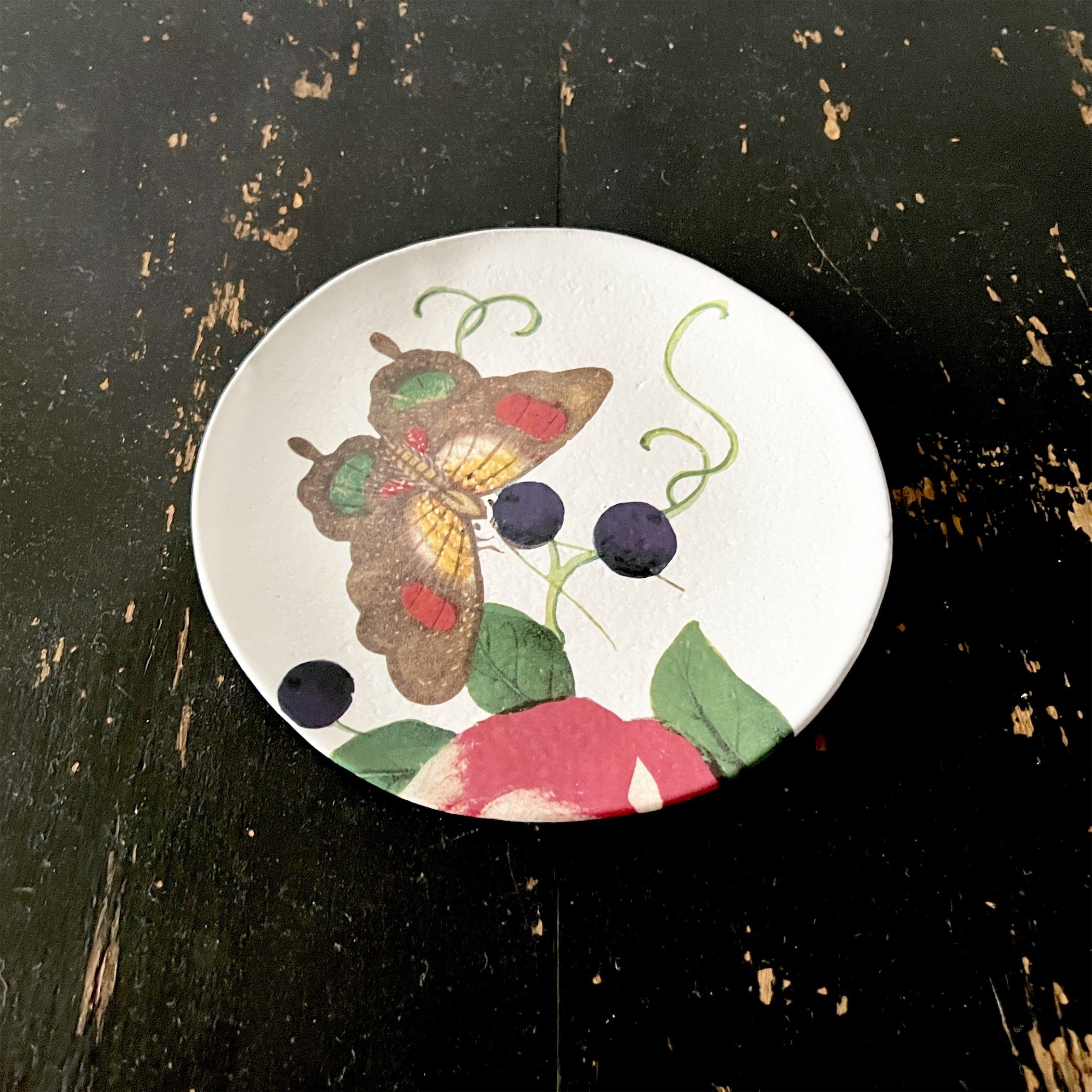 Astier de Villatte】18th c Fan / Gentle Rose プレート | フィール