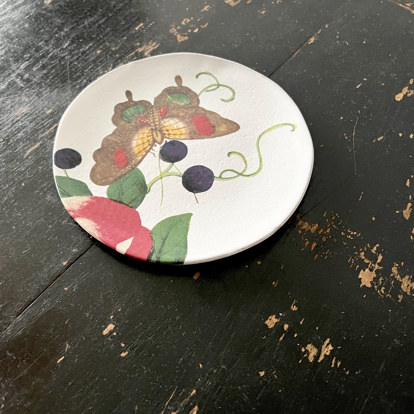 【Astier de Villatte】18th c Fan / Gentle Rose プレート