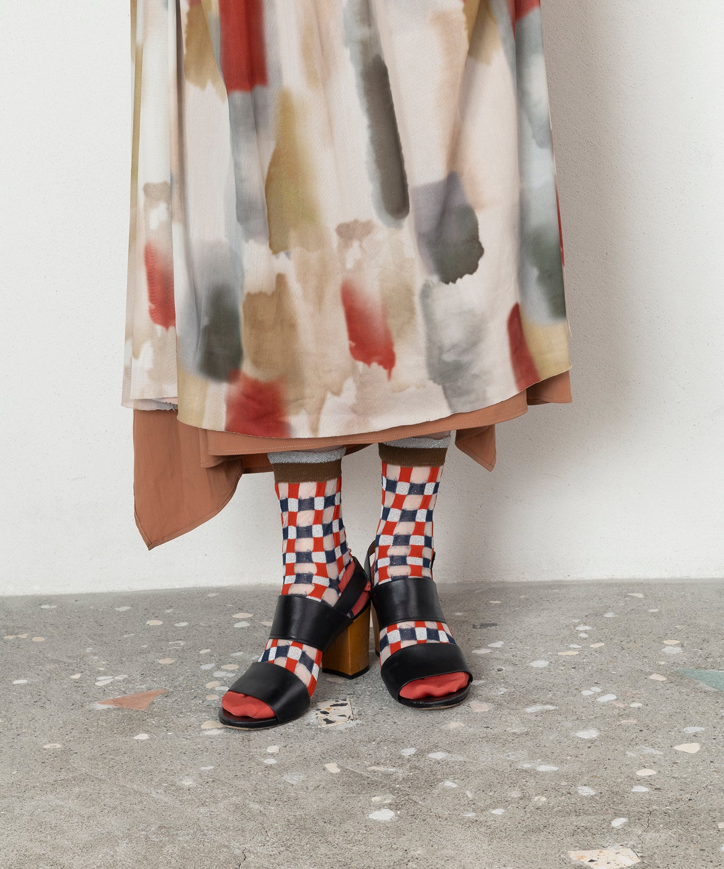 【TRICOTE】CHECK LAME SOCKS