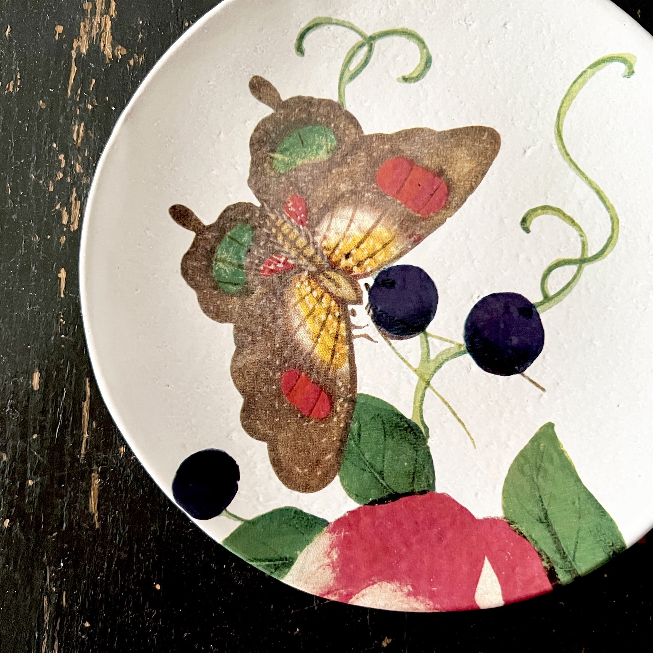 Astier de Villatte】18th c Fan / Gentle Rose プレート | フィール