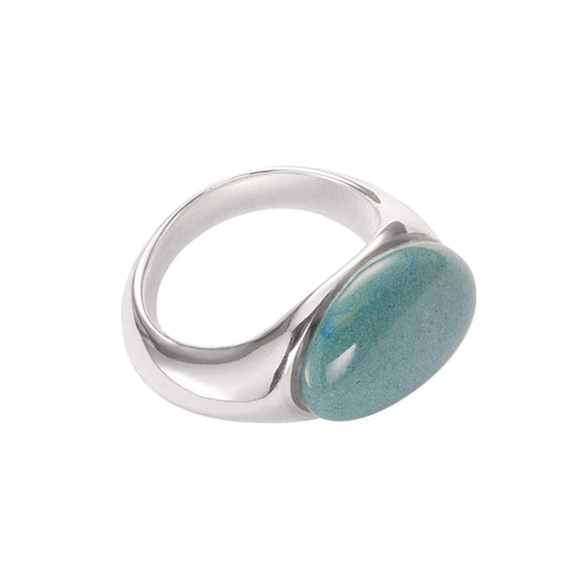 【helena rohner】oval ceramic silver ring