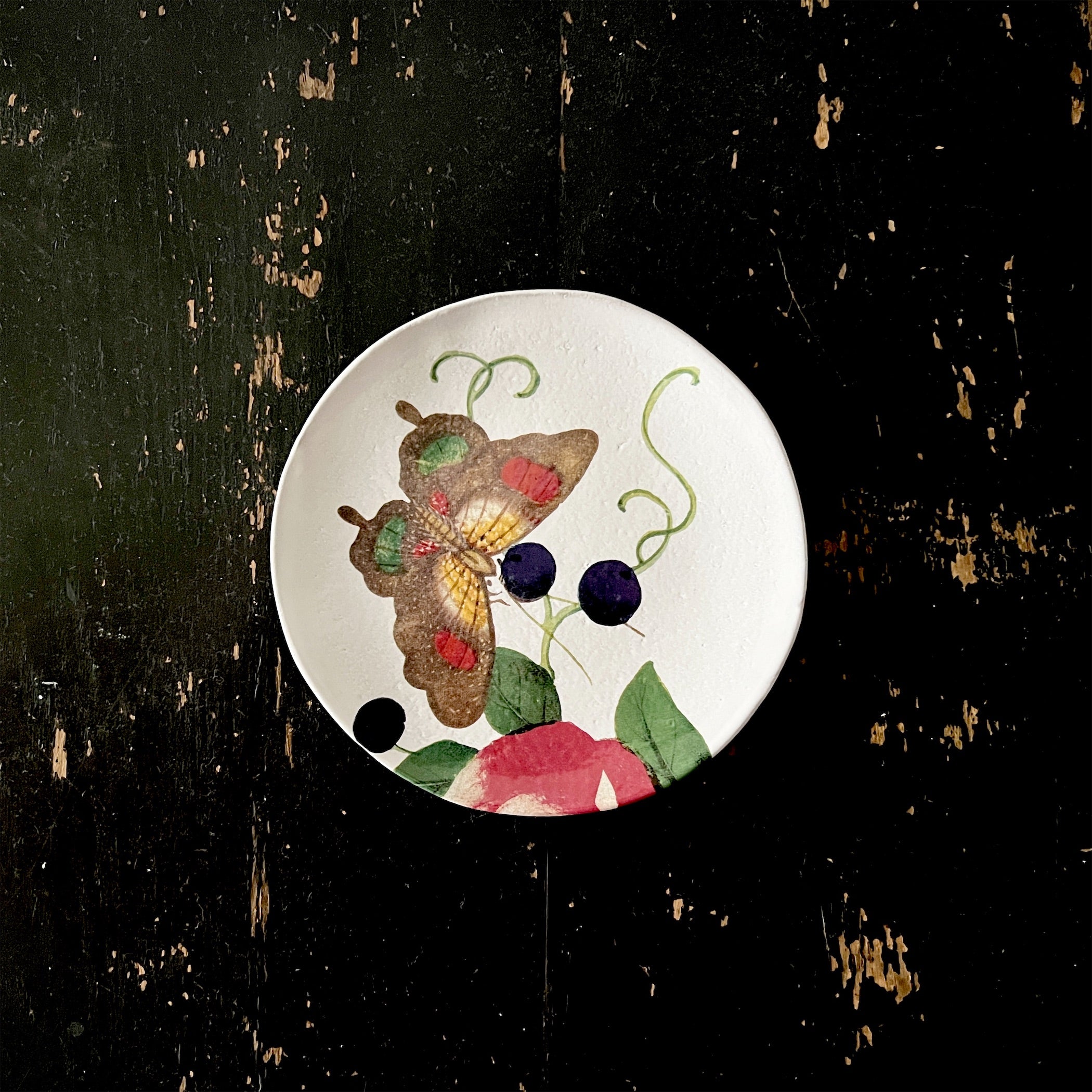 Astier de Villatte】18th c Fan / Gentle Rose プレート | フィール