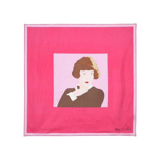 【mii】placed screen printed scarf_tulip