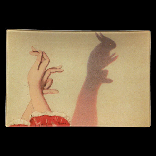 【JOHN DERIAN】デコパージュプレートBunny Shadow Puppet