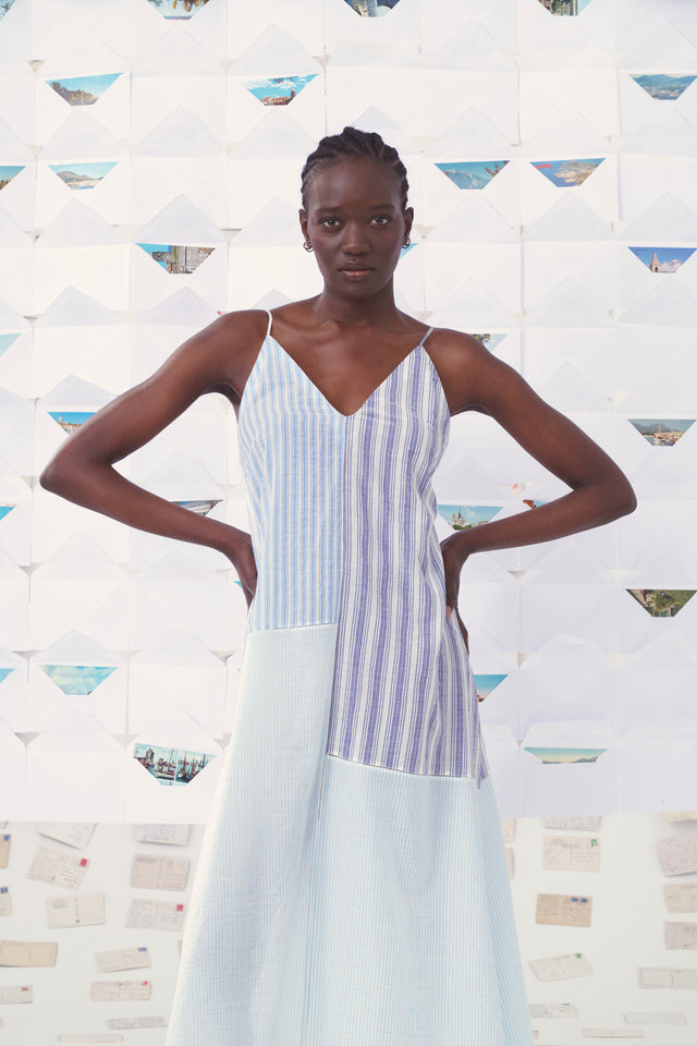 【Mii Collection】hand woven cotton silk pathwork dress/30