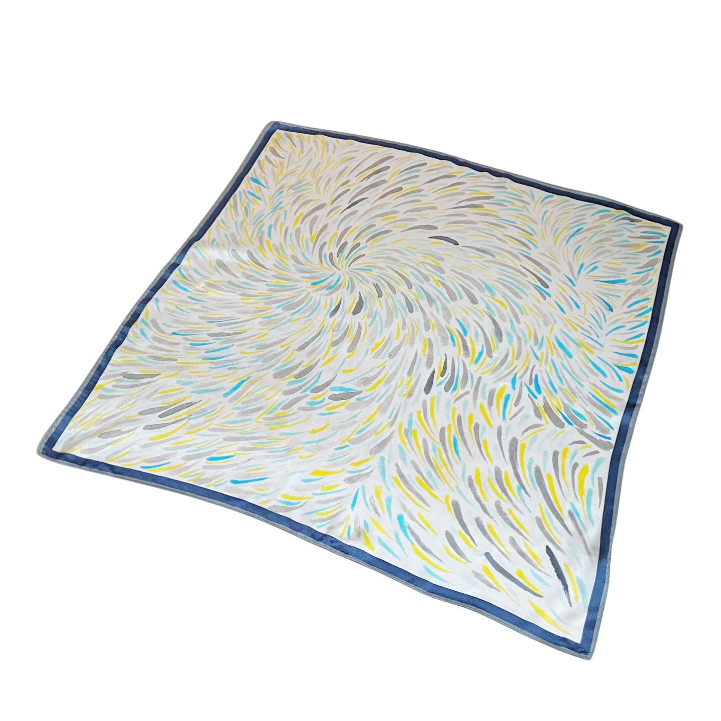 【Sayoko.M】silk scarf fireworks blue