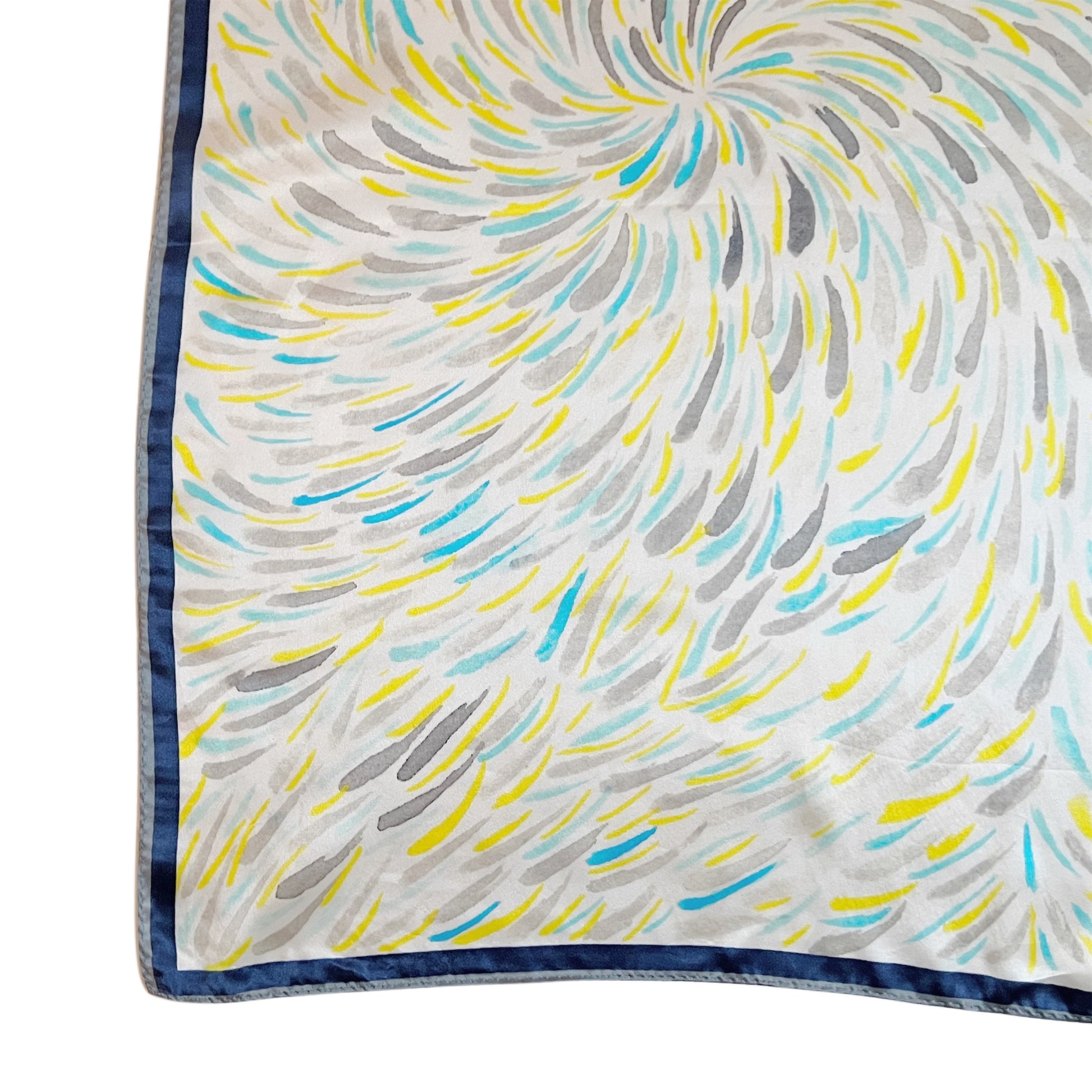 【Sayoko.M】silk scarf fireworks blue