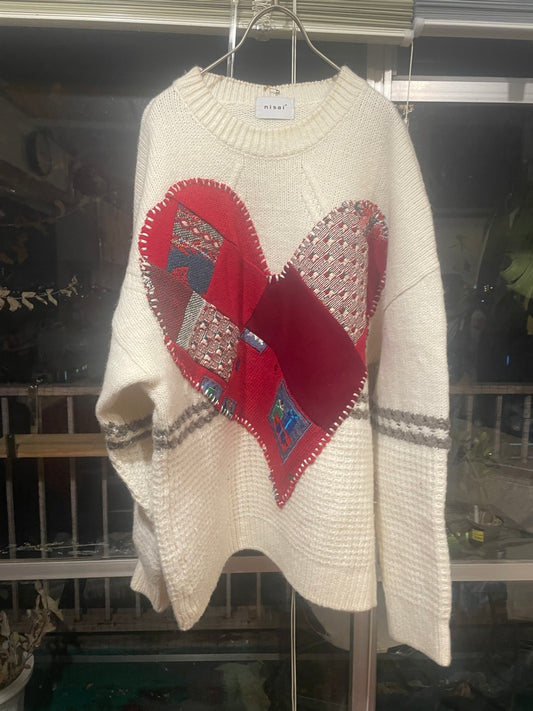 【nisai】つぎはぎのハートのニット 008