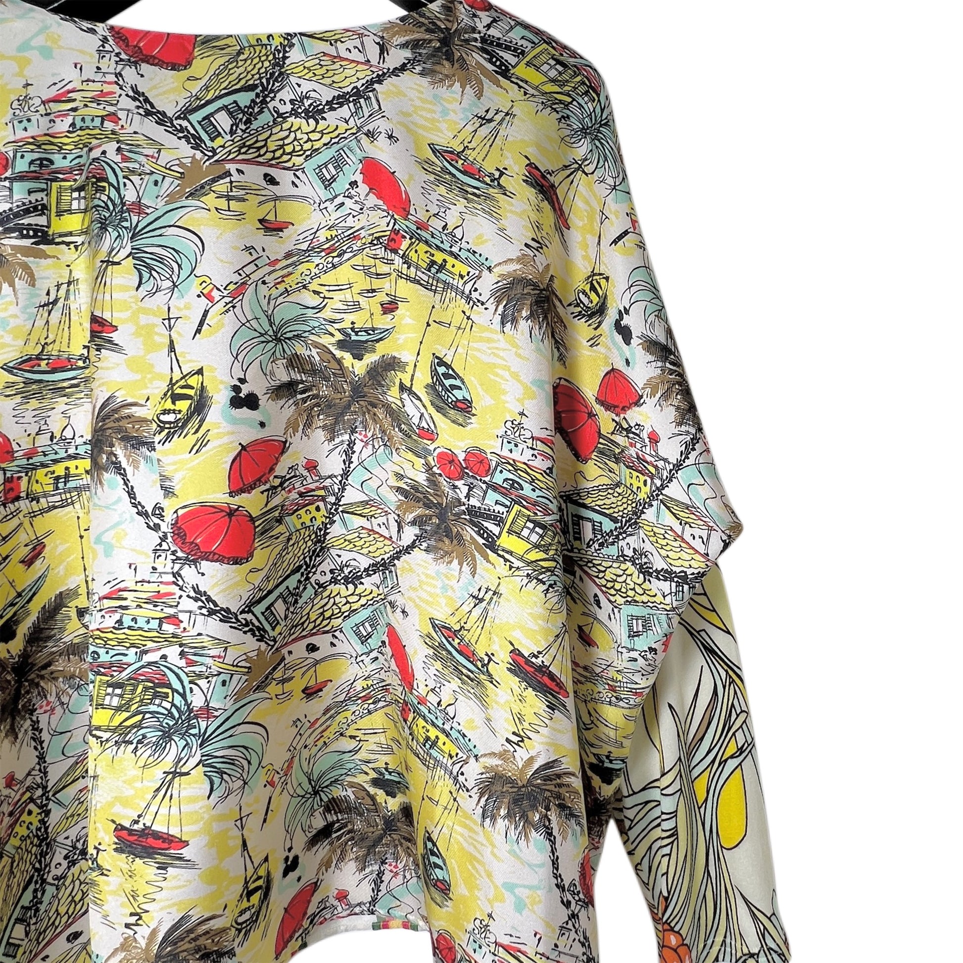 【La Prestic Ouiston】loose round-collar top with long sleeves