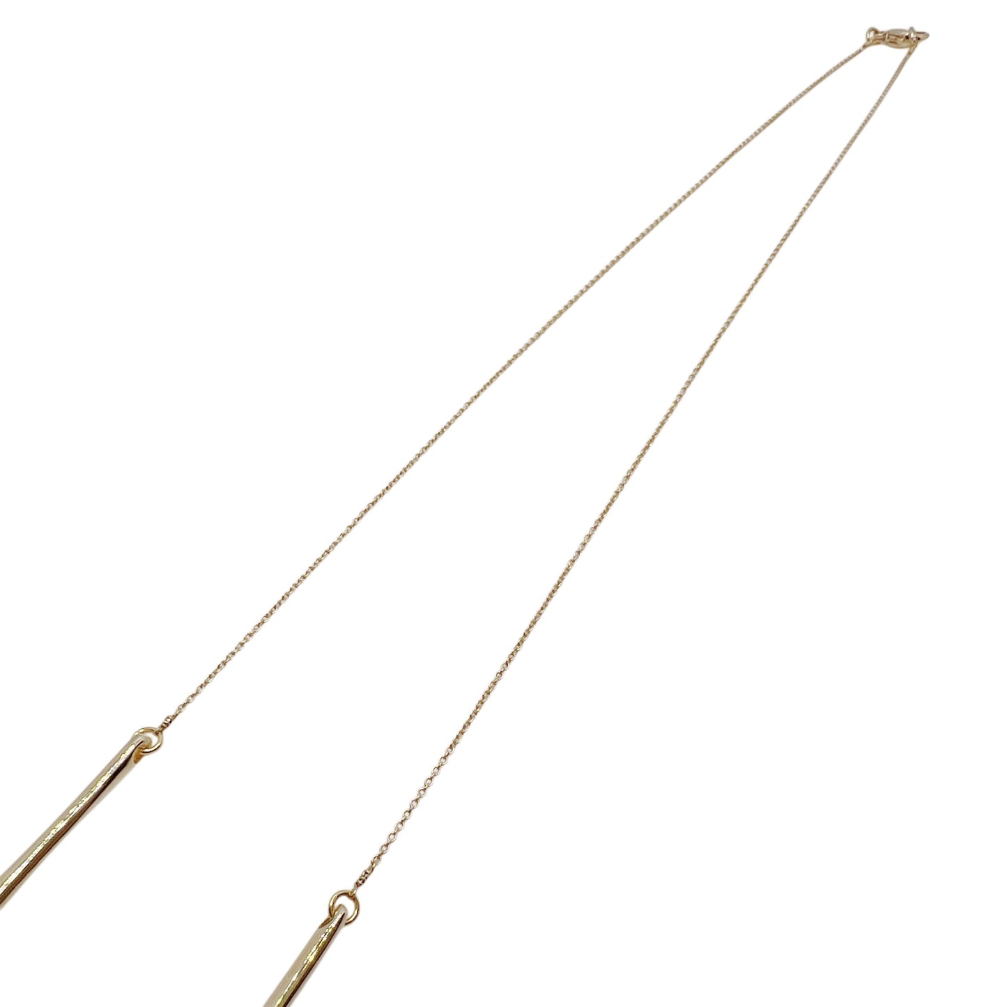 【helena rohner】softly wrinkled glass bead with gold plated bars necklace
