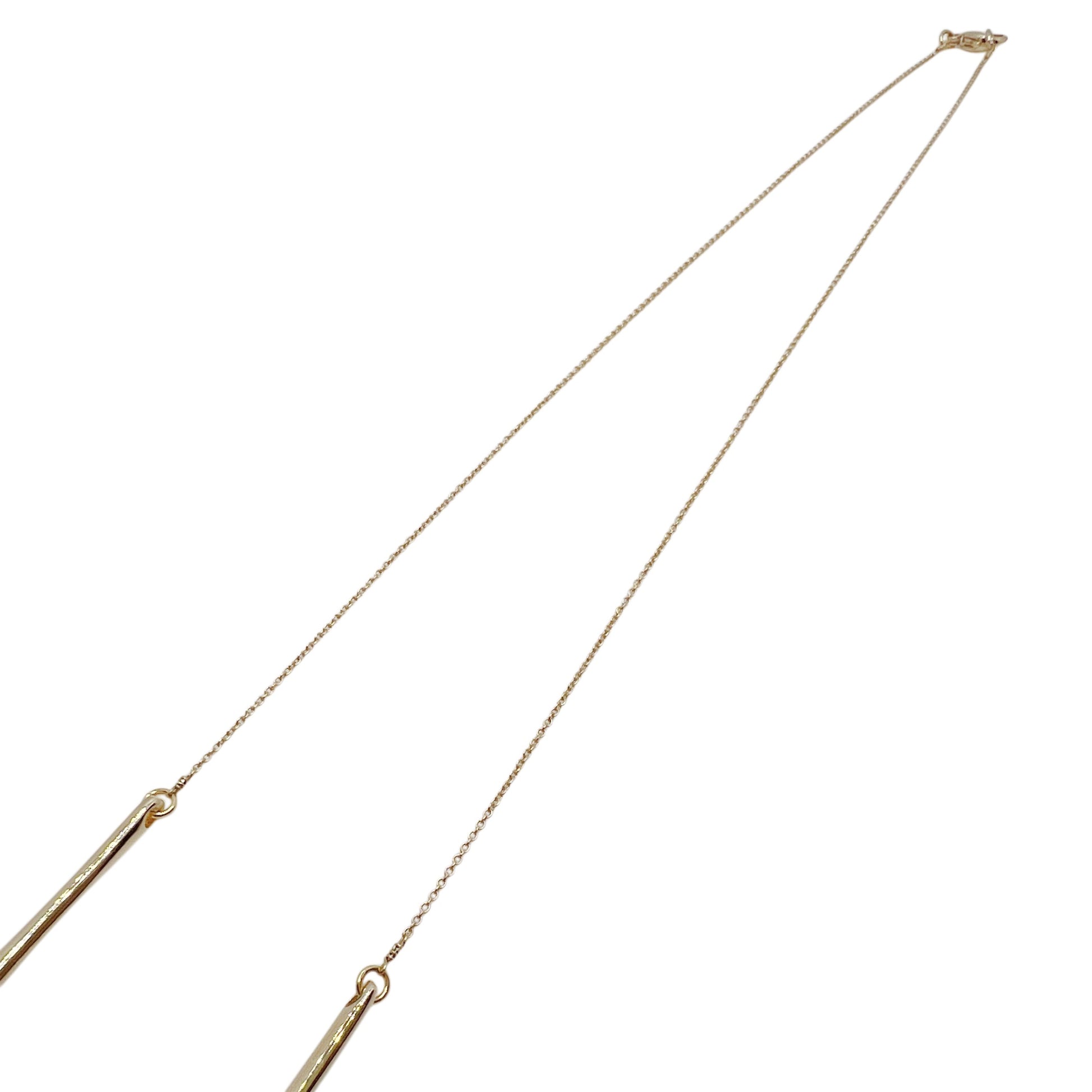 【helena rohner】softly wrinkled glass bead with gold plated bars necklace