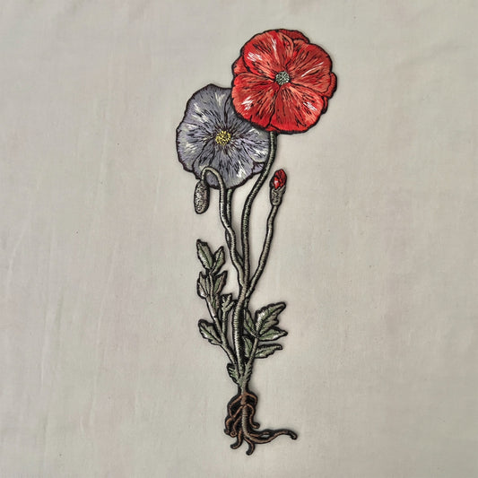 【ma.macaron】赤と薄い紫の花（根っこあり）