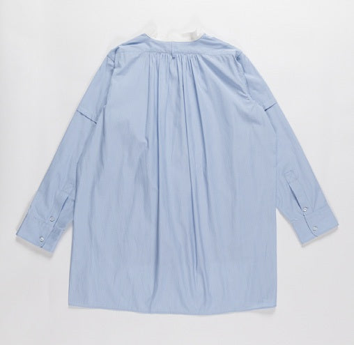【LA FETICHE】traditional striped overshirt with embroidery