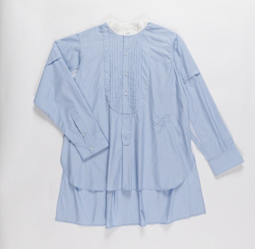 【LA FETICHE】traditional striped overshirt with embroidery