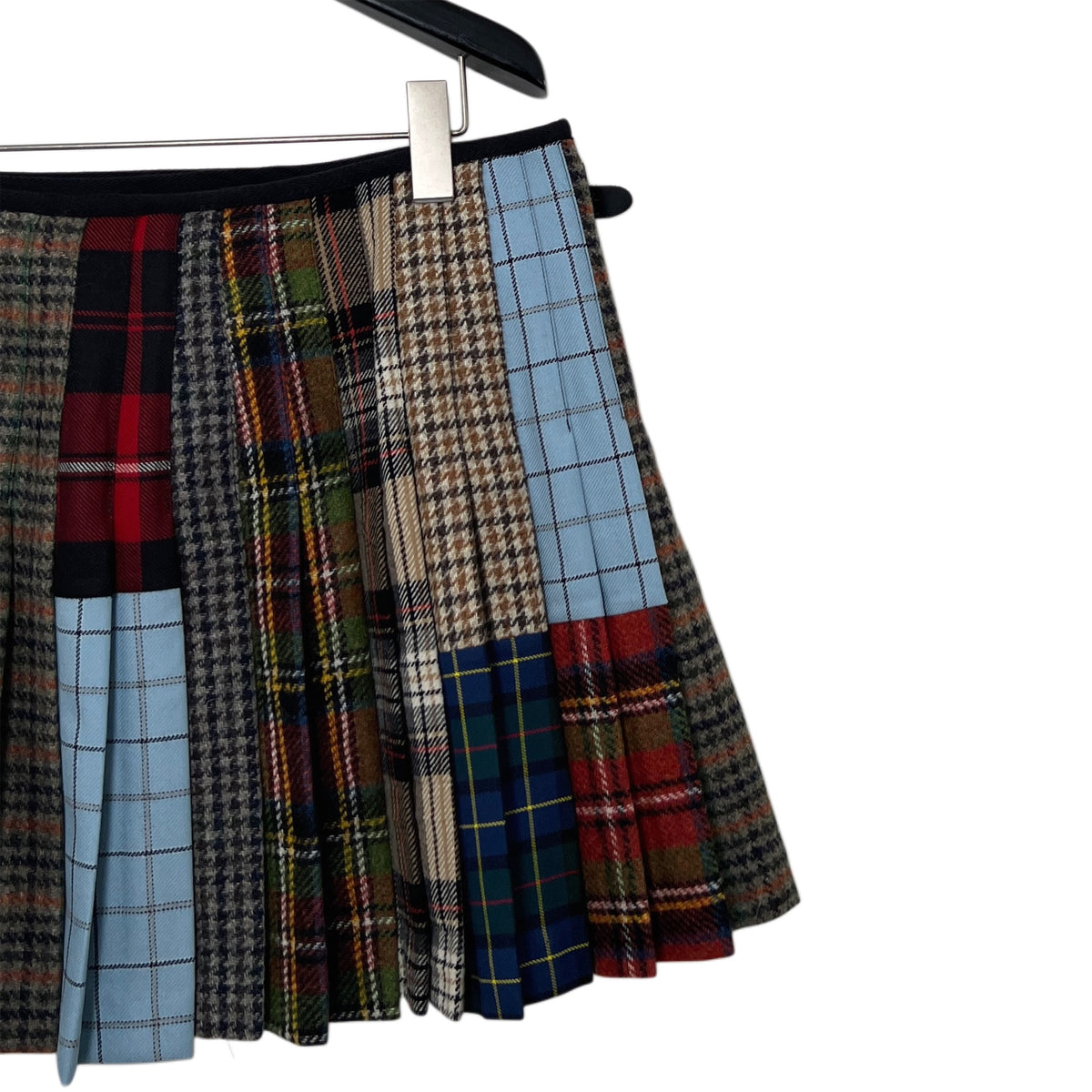 【LA FETICHE】Tartan Patchwork Mini Kilt With Punk Lace Up