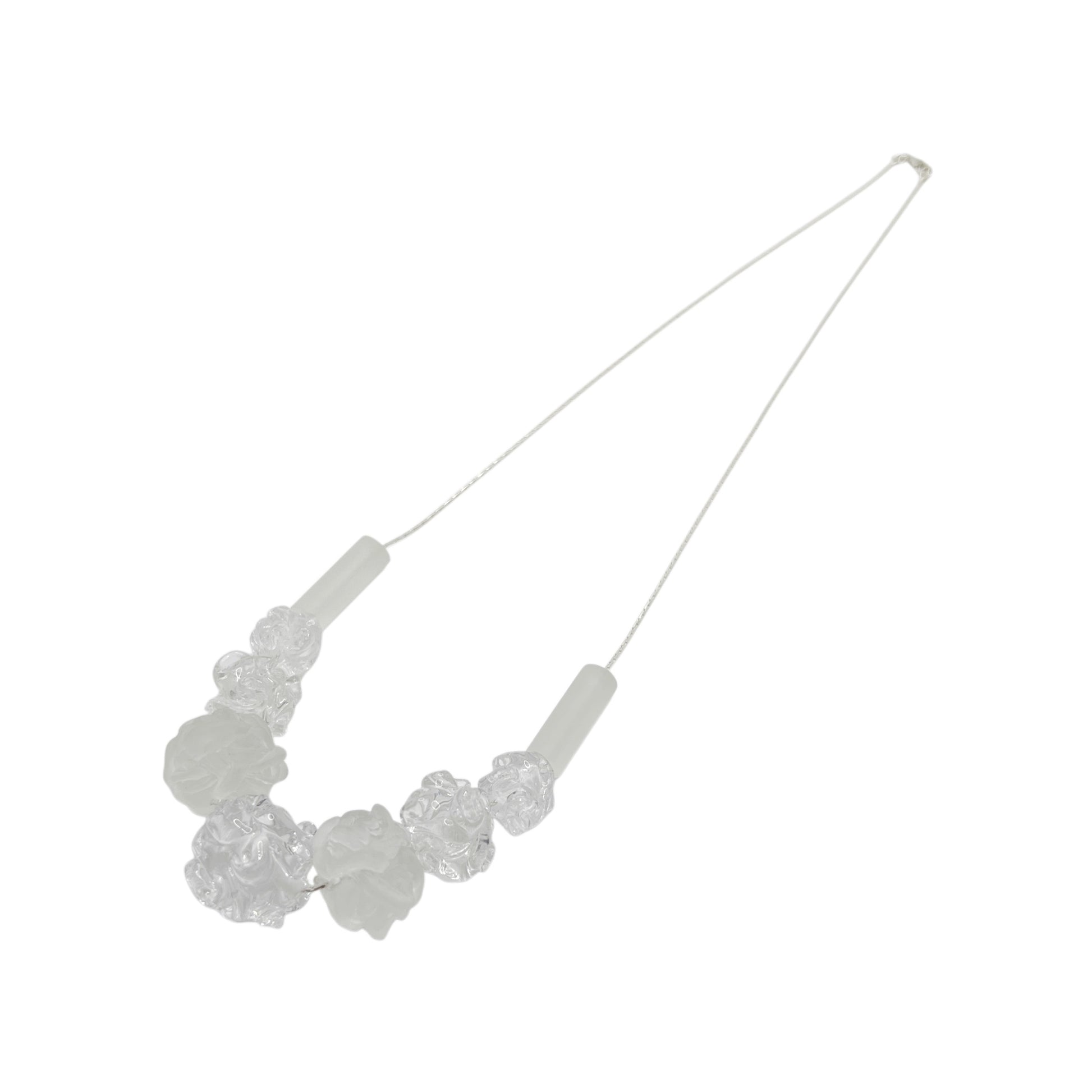 【helena rohner】glass and resin-3D beads necklace with silver chain