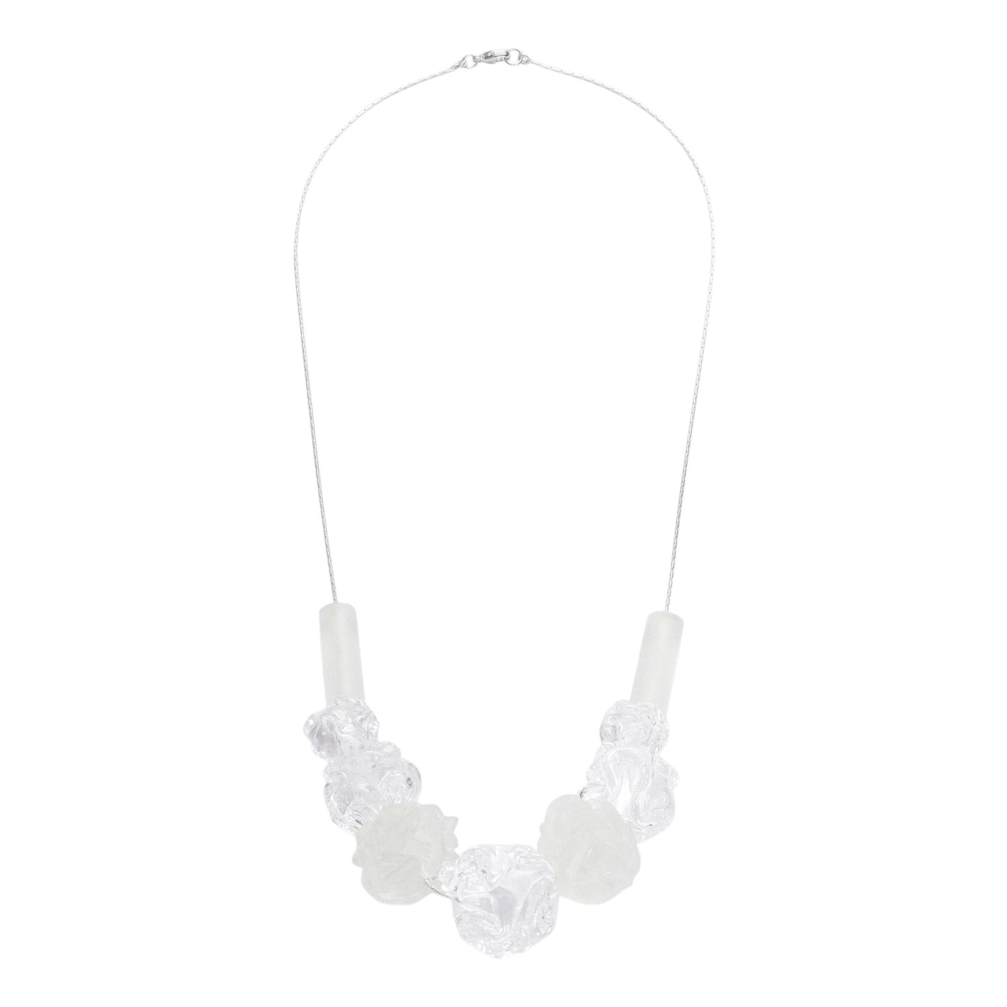 【helena rohner】glass and resin-3D beads necklace with silver chain