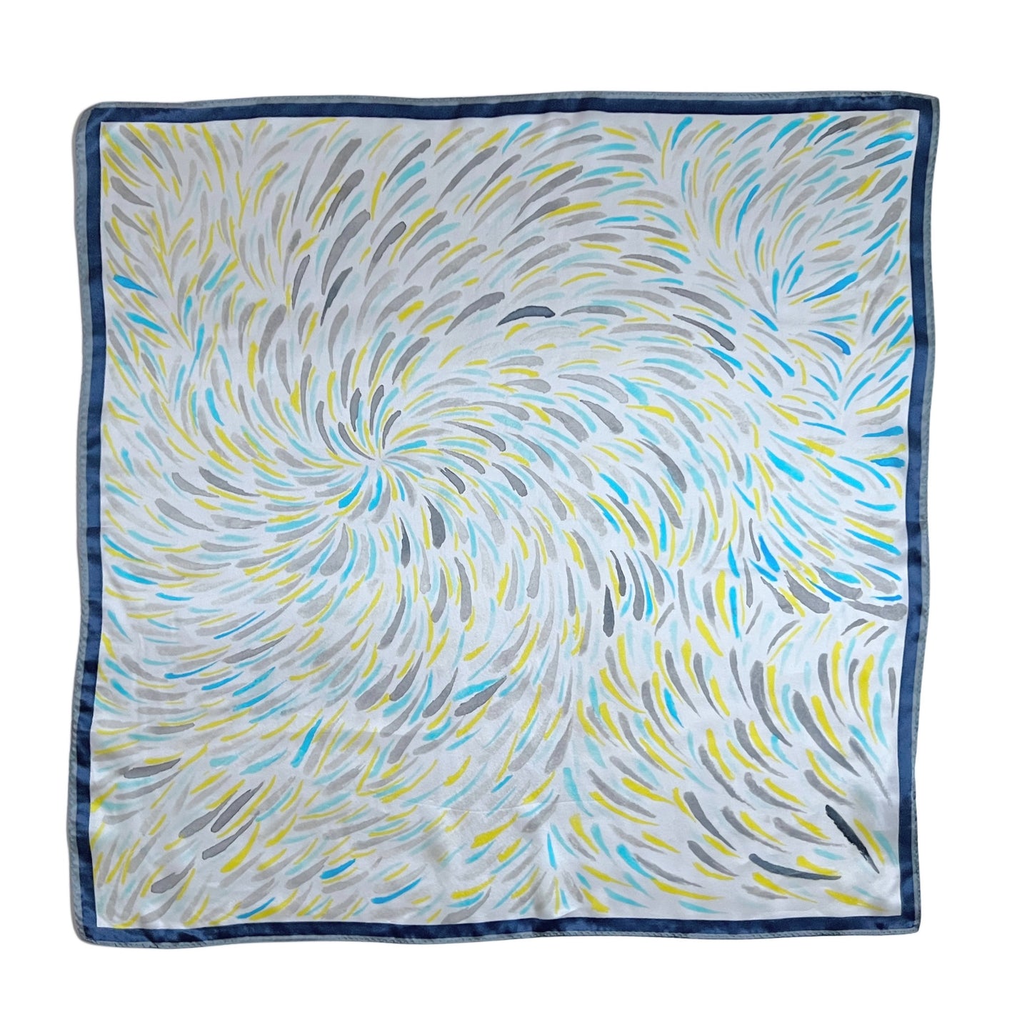 【Sayoko.M】silk scarf fireworks blue