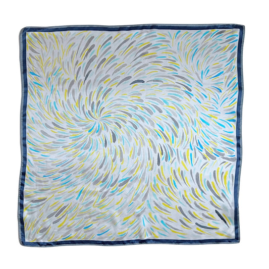 【Sayoko.M】silk scarf fireworks blue