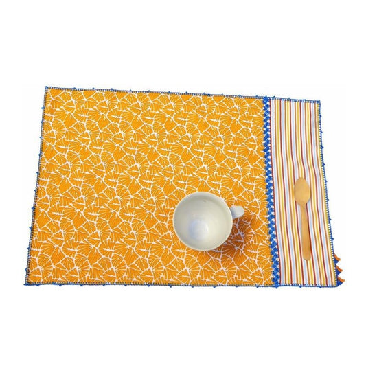 【Leo Atlante】刺繍パッチワークランチョンマット gold