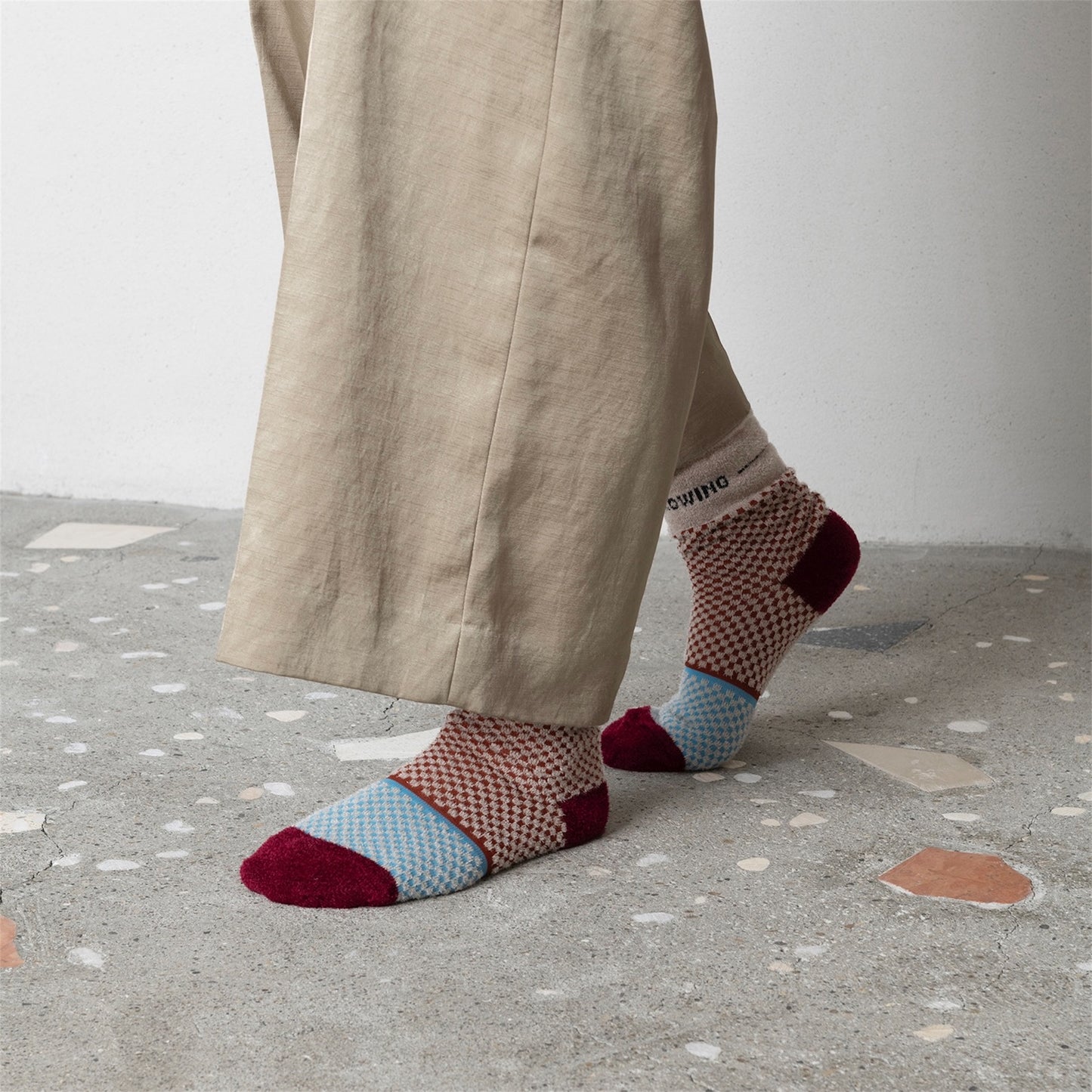 【TRICOTE】MINI CHECKERED BICOLOUR SOCKS