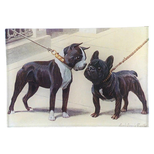 【JOHN DERIAN】デコパージュプレート Boston Terrier & French Bulldog Mini-Tray