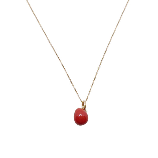 【Helena Rohner】tiny ceramic egg gold plated brass pendant_harissa