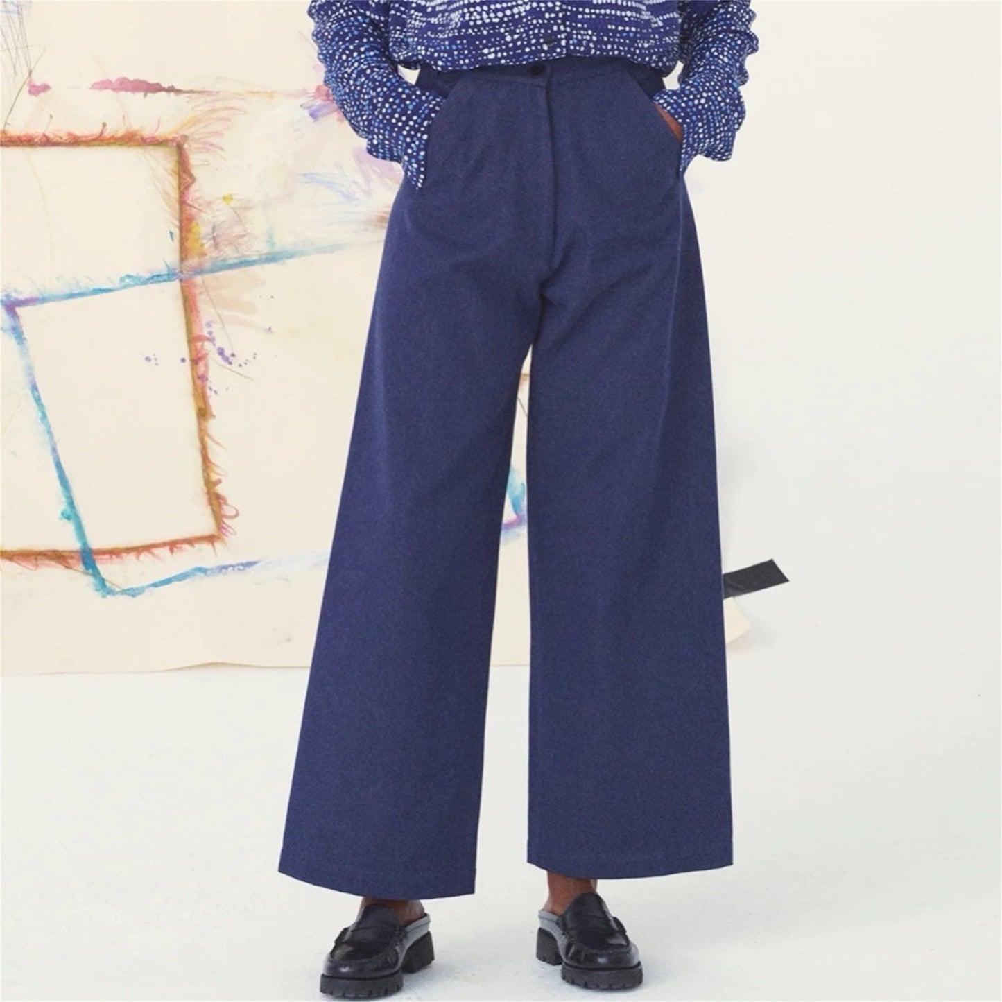 【mii】denim pants_marine