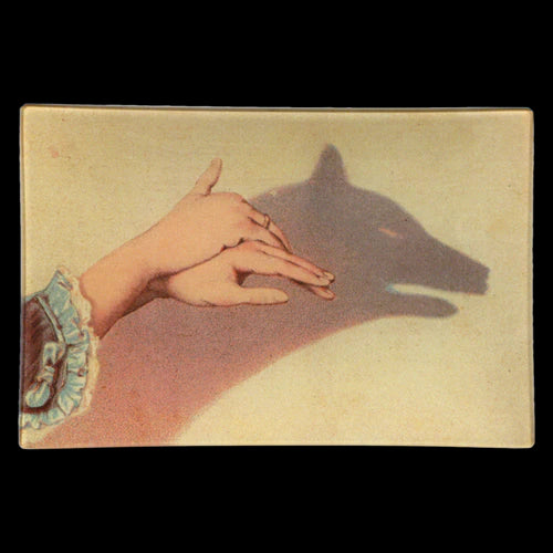 【JOHN DERIAN】デコパージュプレートWolf Shadow Puppet