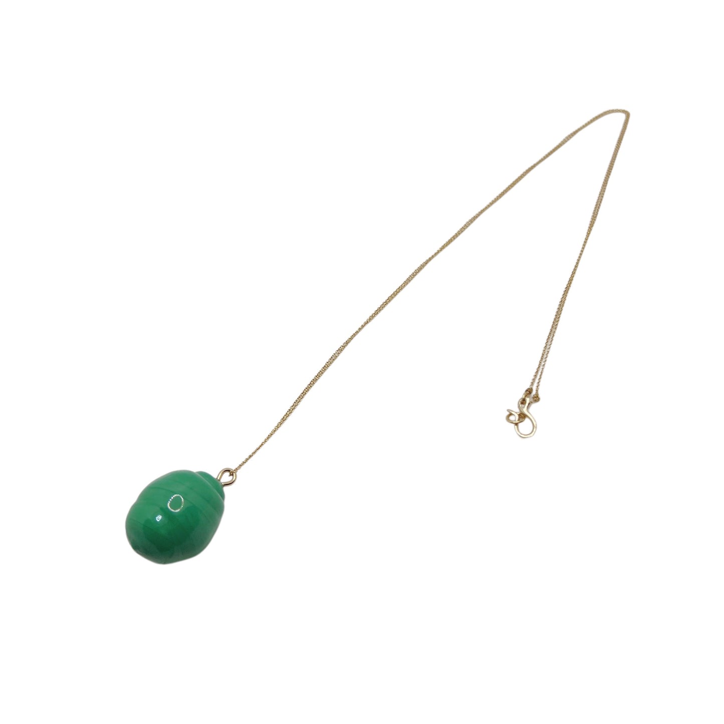 【Helena Rohner】large glass drop pendant with gold plated brass chain