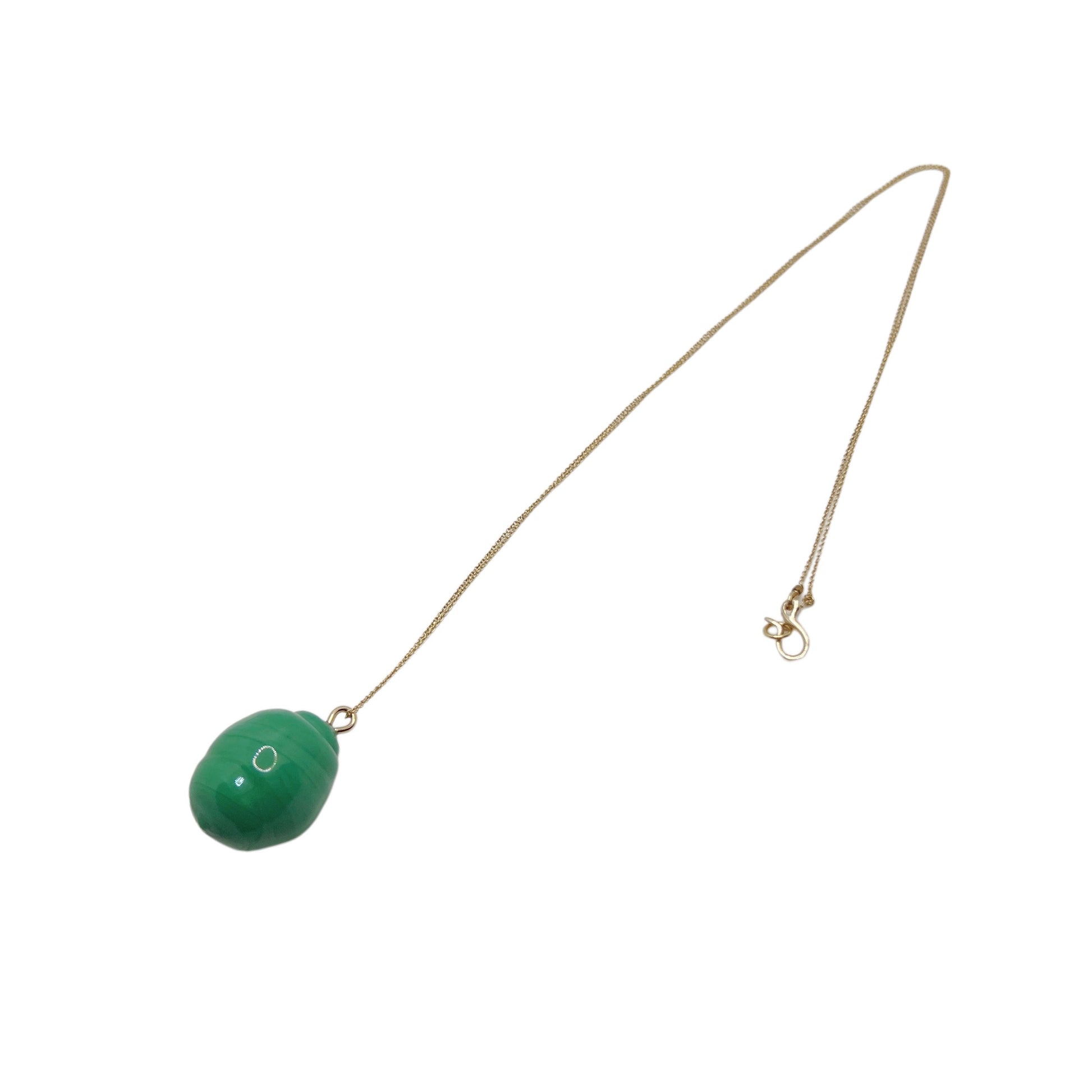 【Helena Rohner】large glass drop pendant with gold plated brass chain