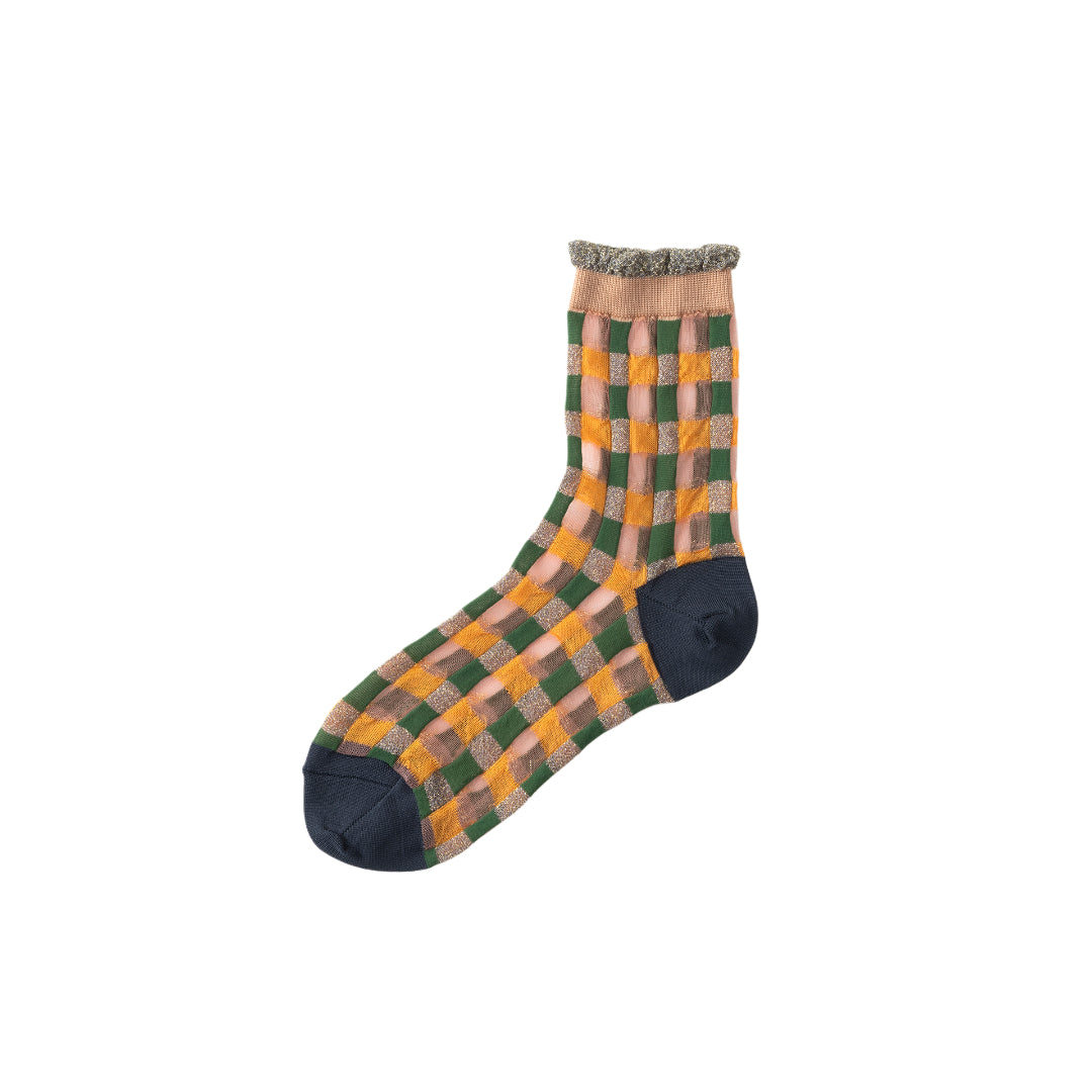 【TRICOTE】CHECK LAME SOCKS