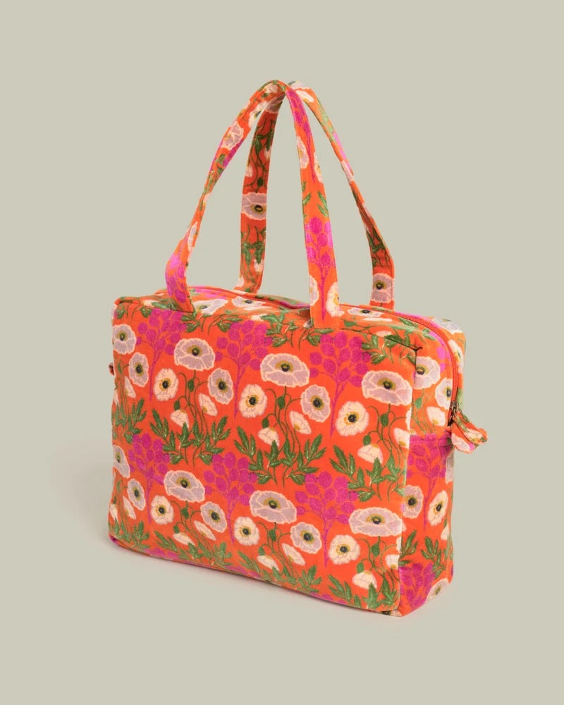 【Les Touristes】Velvet Handbag_orange
