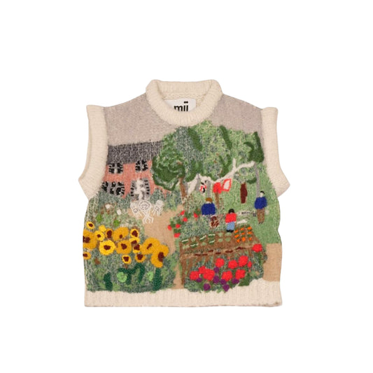 【Mii Collection】Printed Hand Embroidered Sleeveless Sweater #02