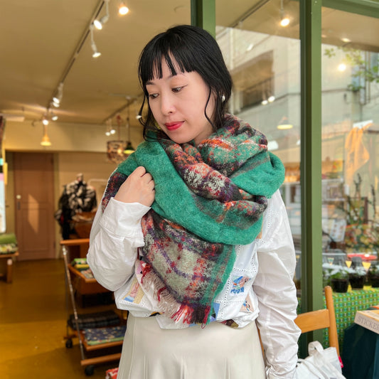 【Sayoko.M】cape shirring M02 green