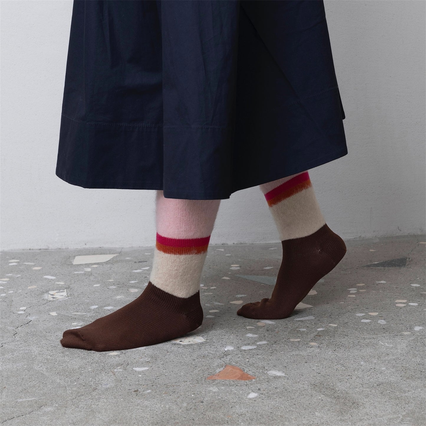 【TRICOTE】STRIPE SHAGGY HIGH SOCKS