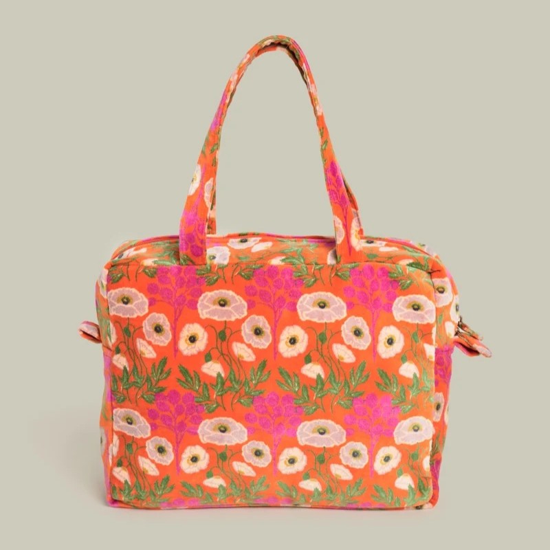 【Les Touristes】Velvet Handbag_orange
