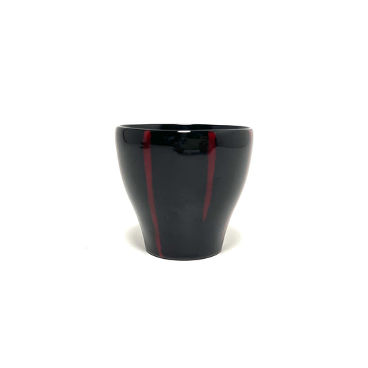 【塗師屋いち松】ぐい呑み_縞黒