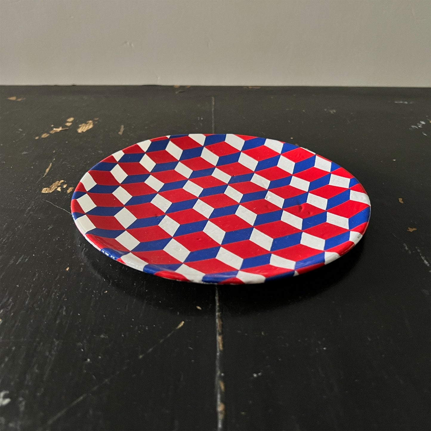 【Astier de Villatte】 Tricolore Cube プレート