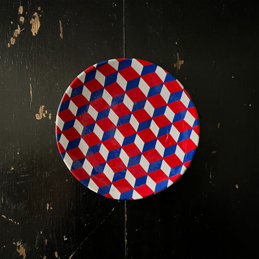 【Astier de Villatte】 Tricolore Cube プレート