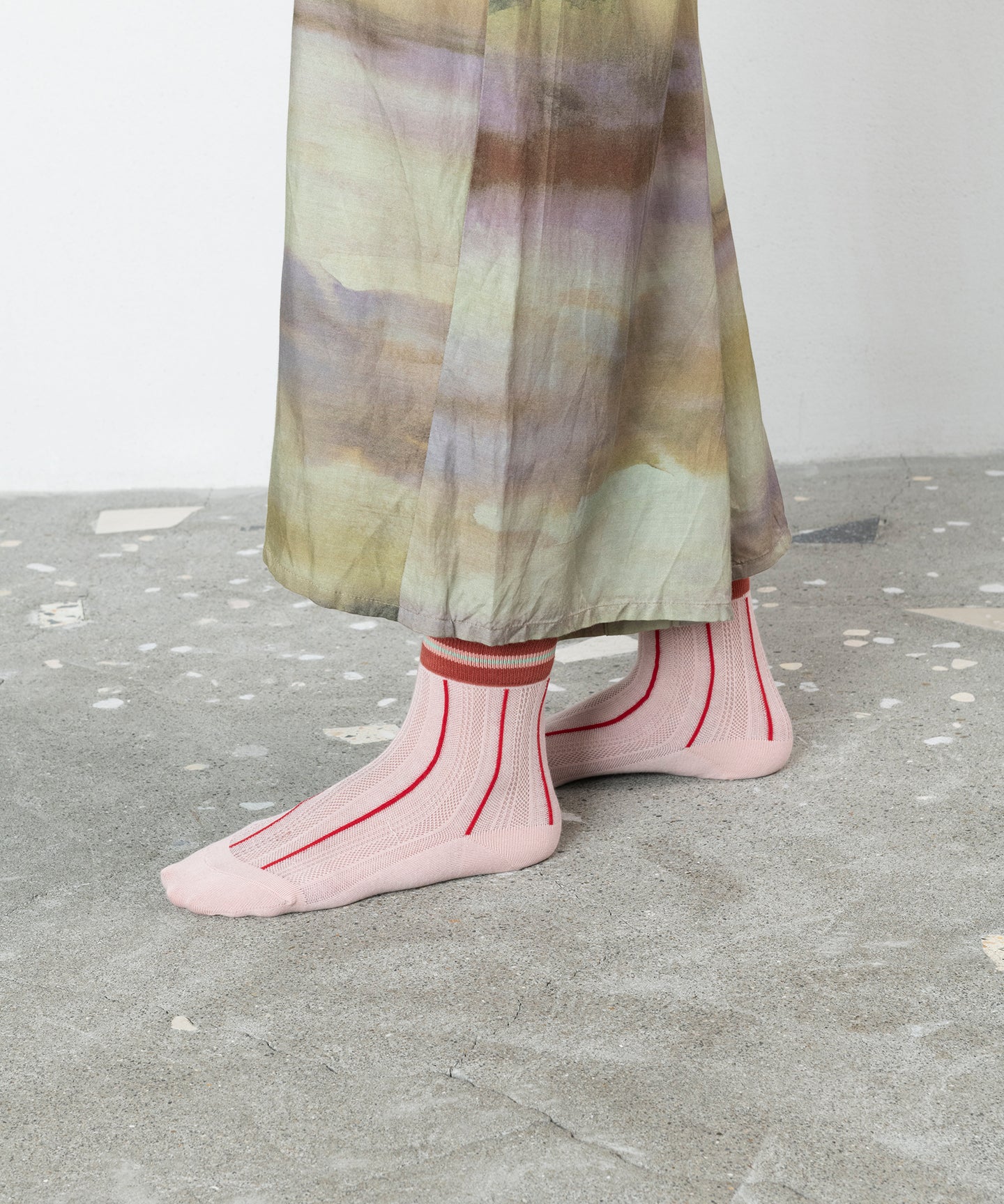 【TRICOTE】STRIPE SHEER MESH SOCKS