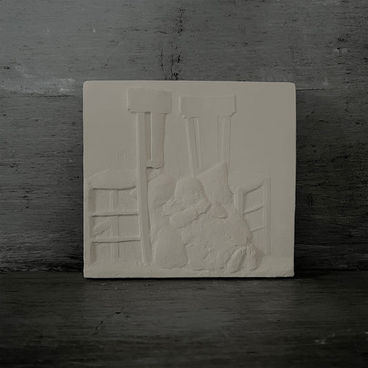 【La Soufflerie】石膏レリーフ Baby With Pillows