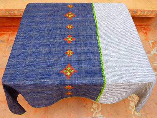 【Leo Atlante】Tablecloth_blue, green edge