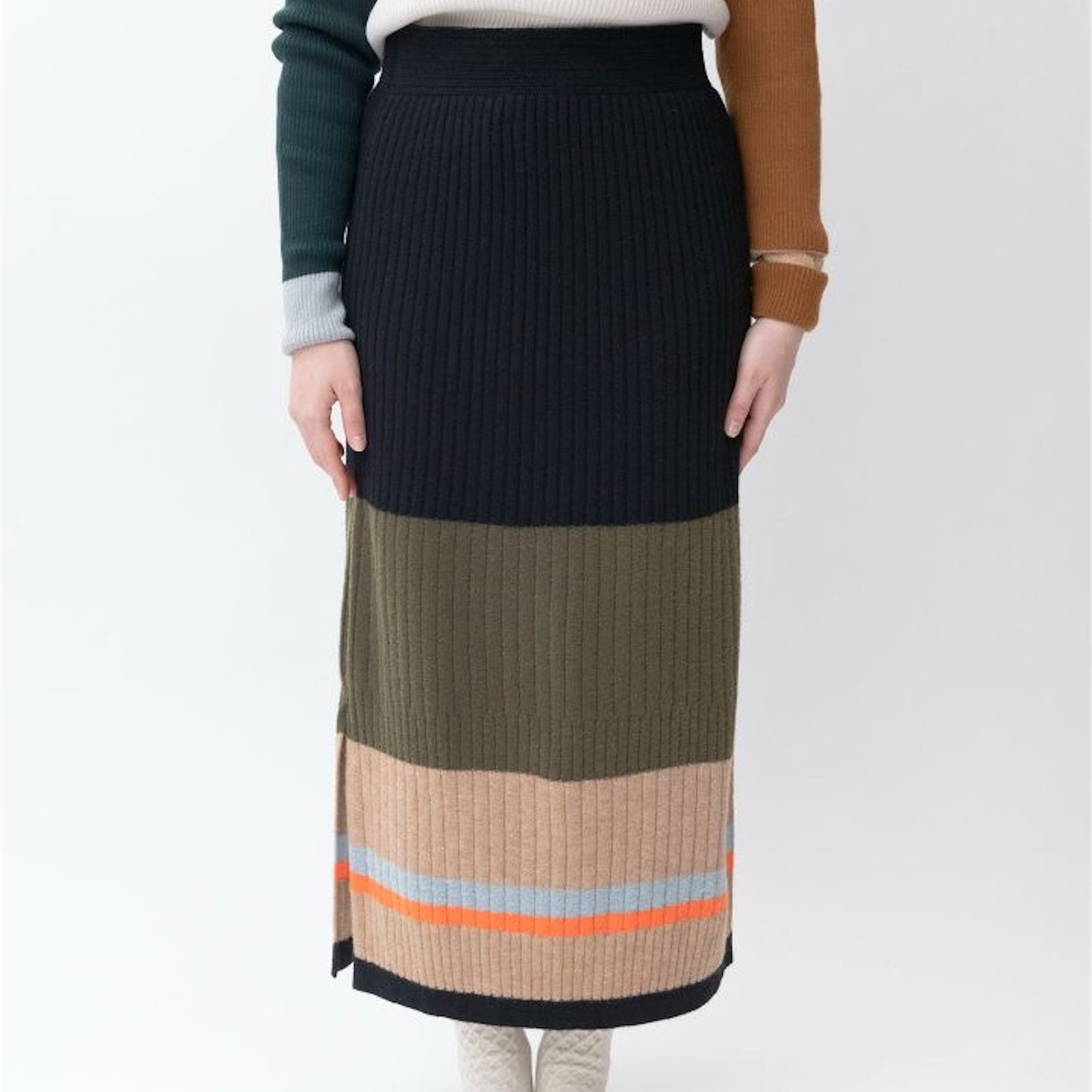 【TRICOTE】PLAIN RIB MULTI SKIRT