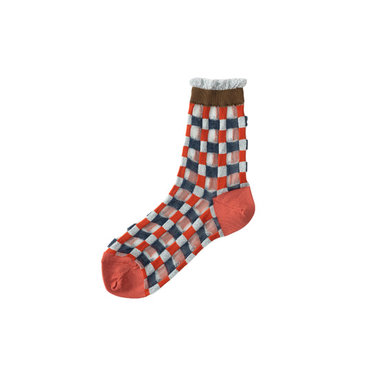 【TRICOTE】CHECK LAME SOCKS